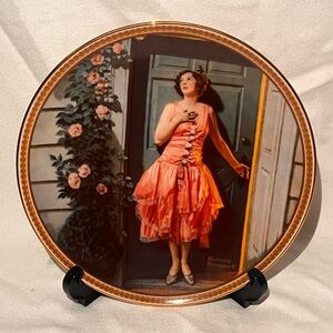 Rockwell Collector's Plate standing in the doorway
Plate number #6849 c